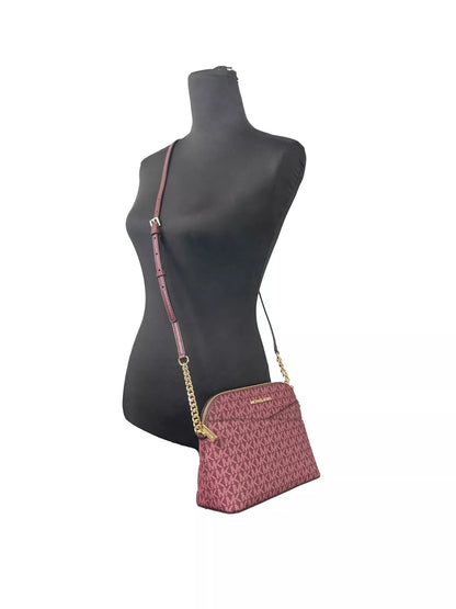 Jet Set Medium X Dome PVC Crossbody Bag Oxblood