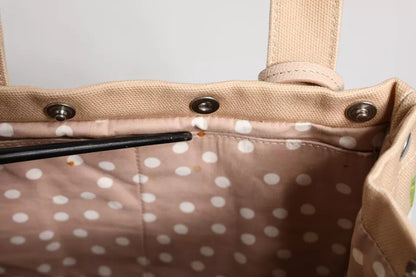 Multicolor Floral Canvas TANIA Top Handle Tote Bag