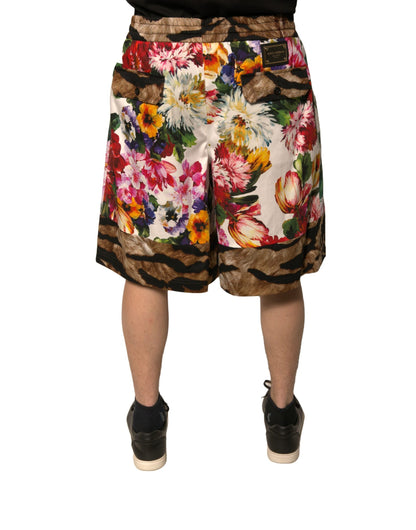 Multicolor Floral Cotton Men Bermuda Shorts