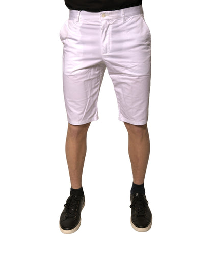 White Chinos Cotton Stretch Casual Shorts