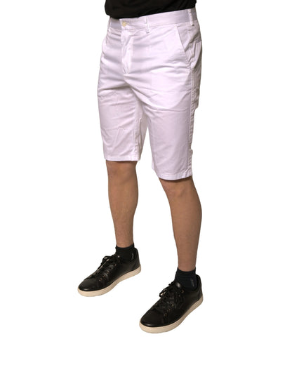 White Chinos Cotton Stretch Casual Shorts