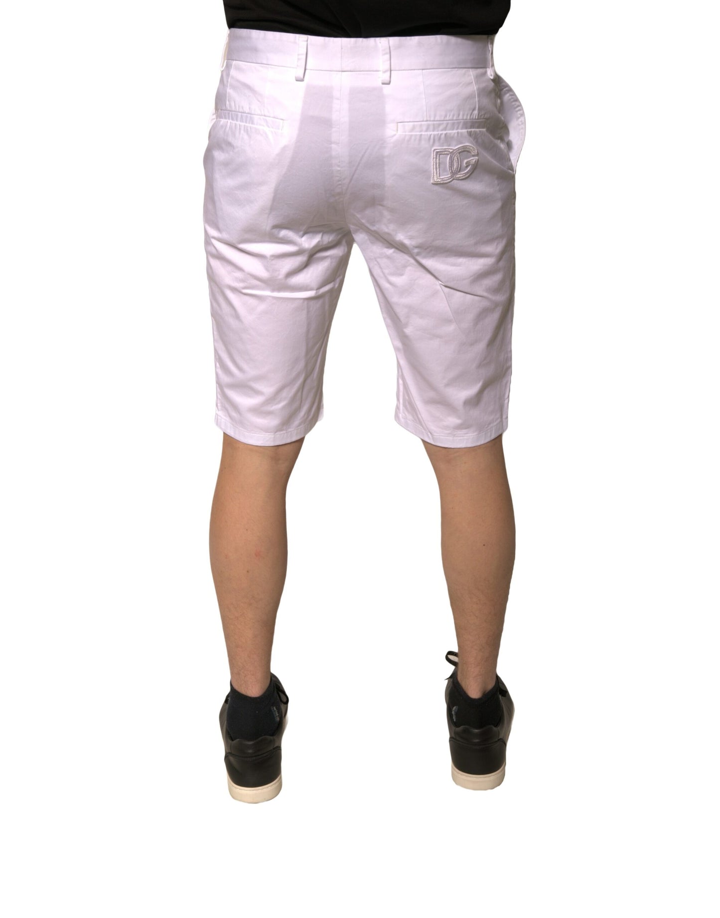 White Chinos Cotton Stretch Casual Shorts