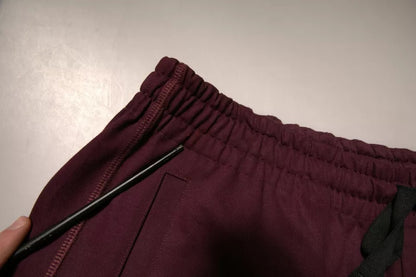 Maroon Cotton Mid Waist Bermuda Shorts