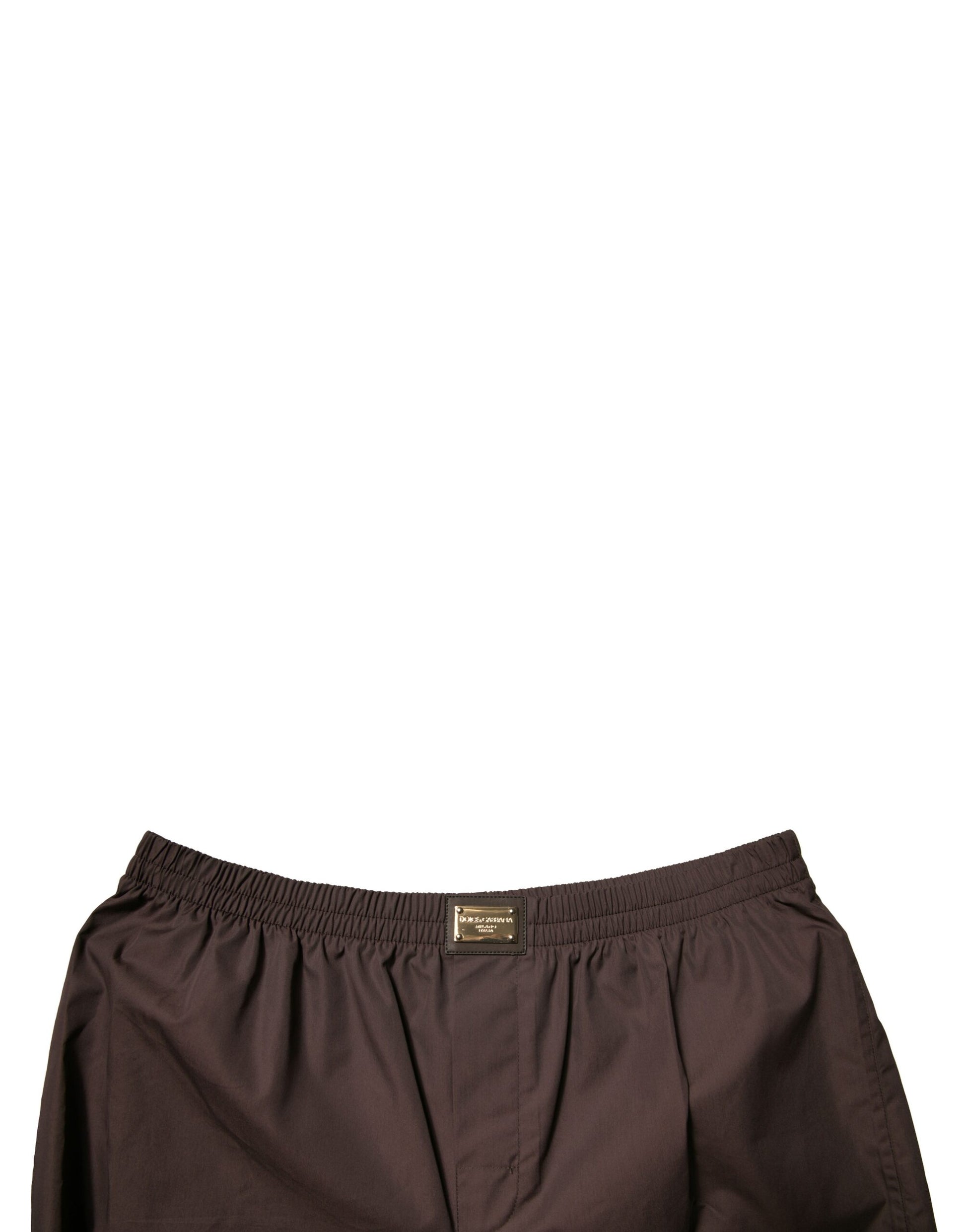 Brown Cotton Blend Men Mid Waist Shorts