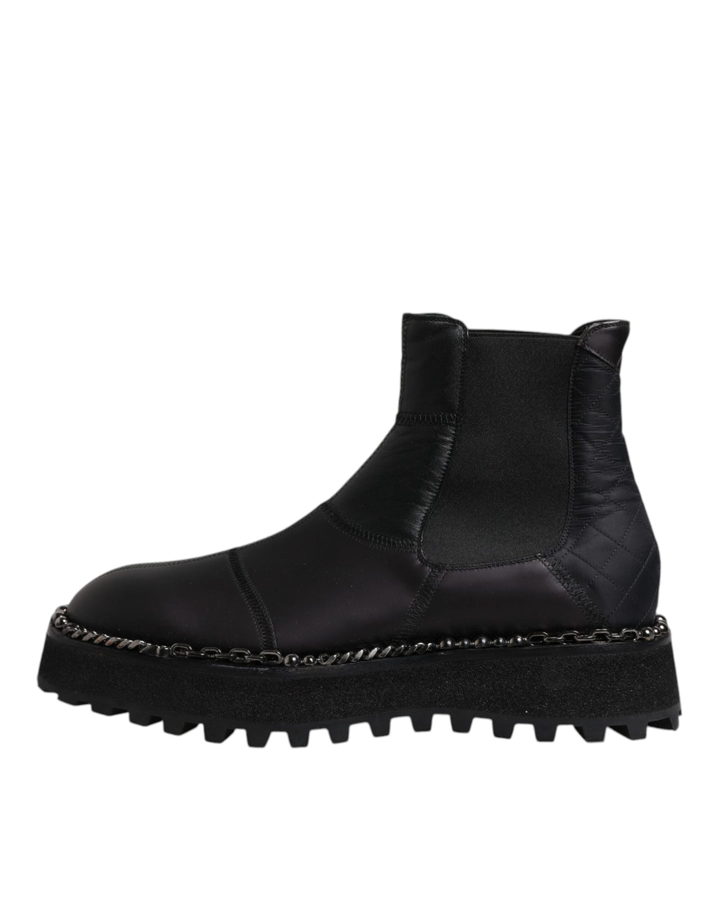 Black Chelsea Boots Leather Slip On Shoes