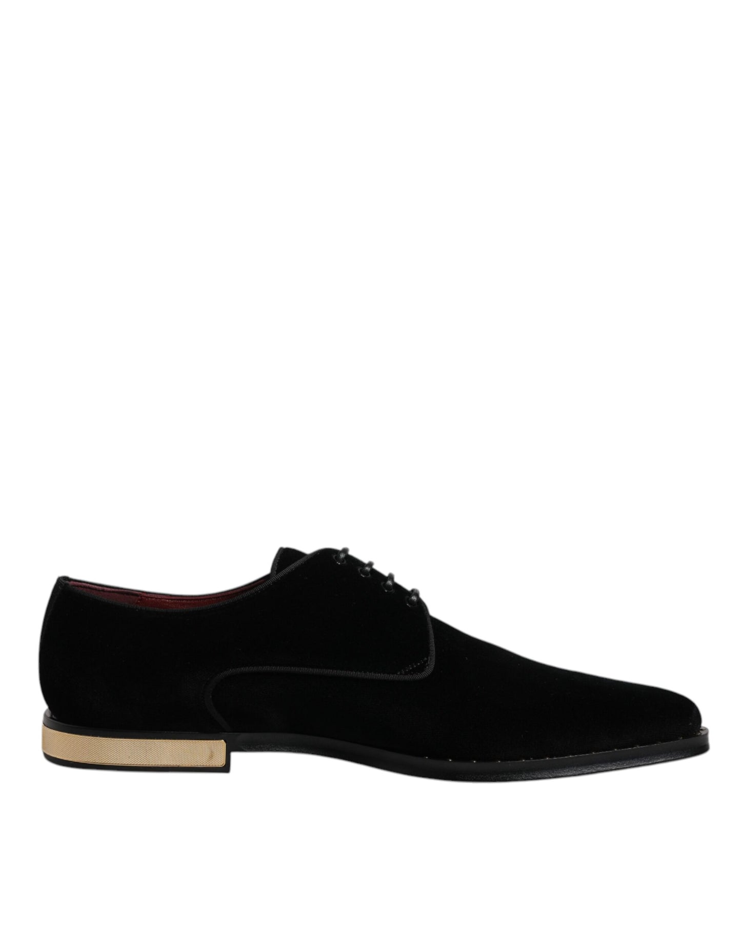 Black Velvet Cotton Lace Up Derby Shoes