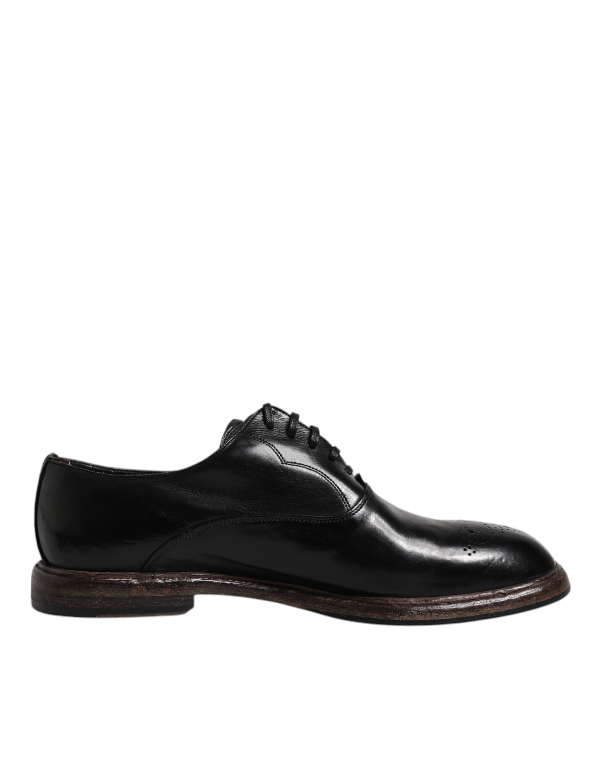 Black Leather Lace Up Men Derby Formal Shoes