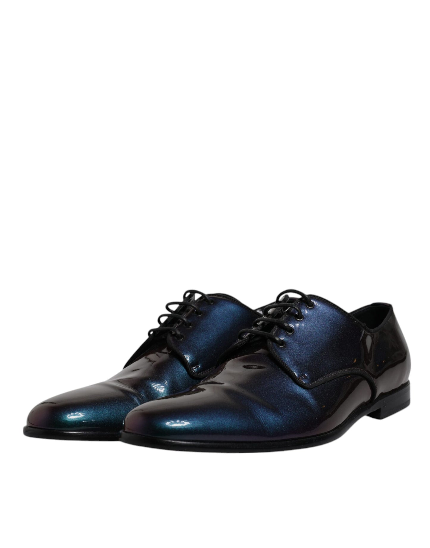 Multicolor Peacock Patent Leather Derby Men Dress Shoes