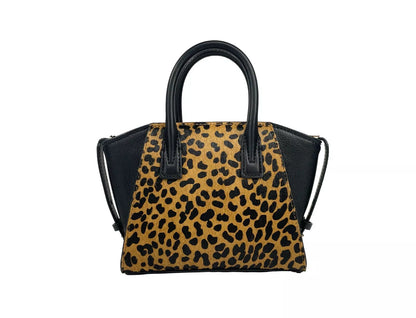 Avril XS Black Cheetah Satchel Crossbody Bag Purse