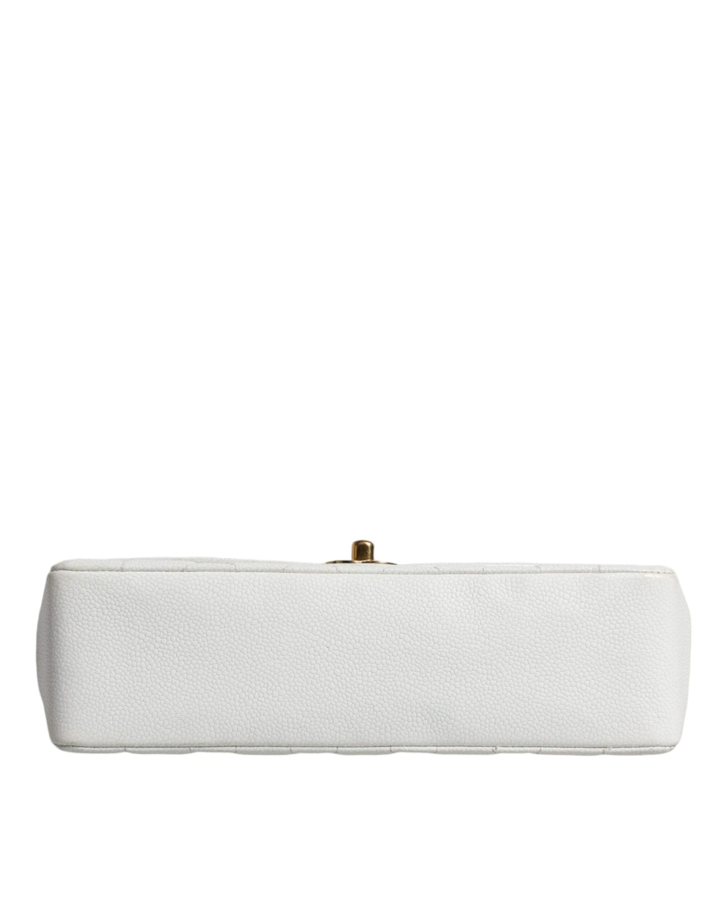 White Medium Classic DIANA Shoulder Bag Gold Plated Purse