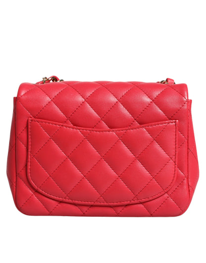 Pink Matelasse Chain Shoulder Lambskin Purse Mini