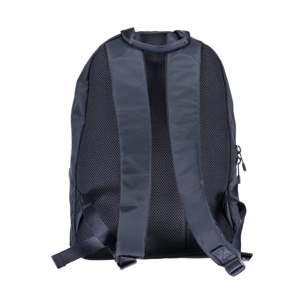 Blue Polyester Men Backpack