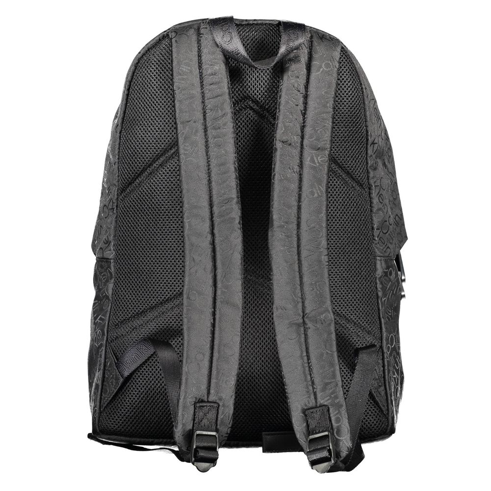 Black Polyester Men Backpack