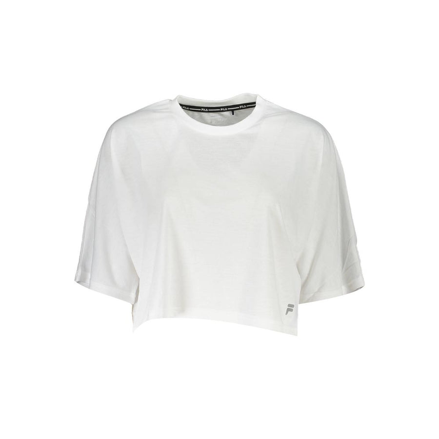 White Polyester Women T-Shirt