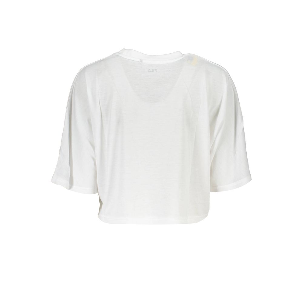 White Polyester Women T-Shirt