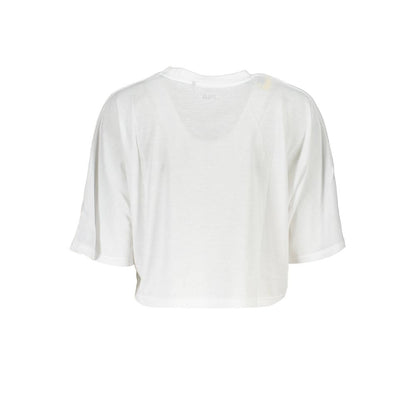 White Polyester Women T-Shirt