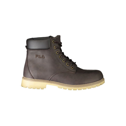 Brown Polyester Men Boot