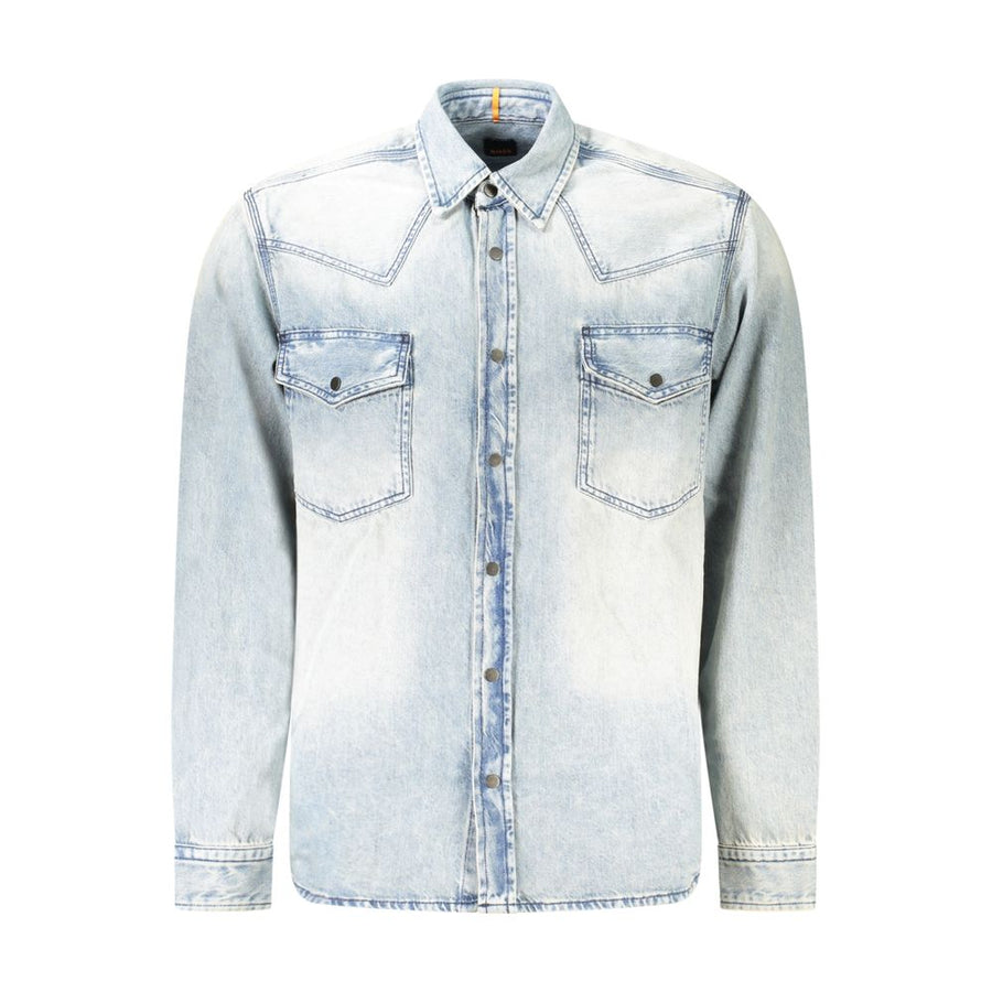 Light Blue Cotton Men Shirt