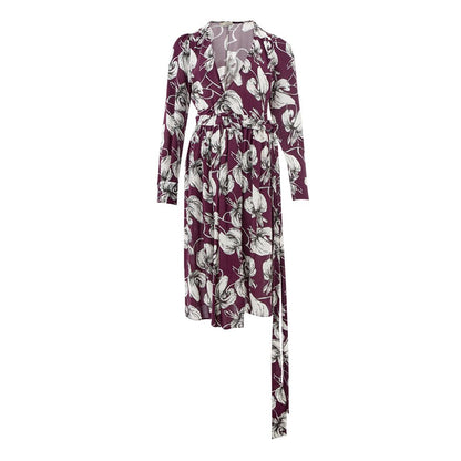 Purple Viscose Casual Dress