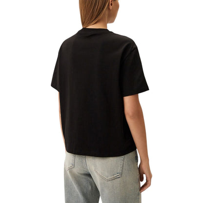 Black Cotton Rigenerato Tops & T-Shirt