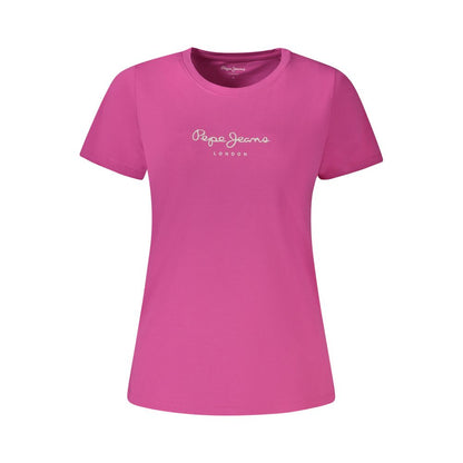 Pink Cotton Women T-Shirt