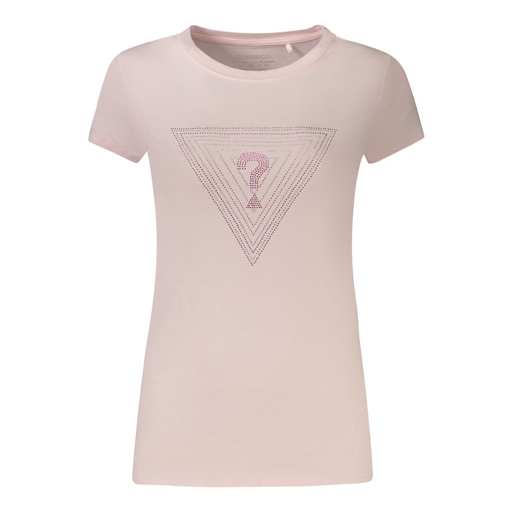 Pink Cotton Women T-Shirt