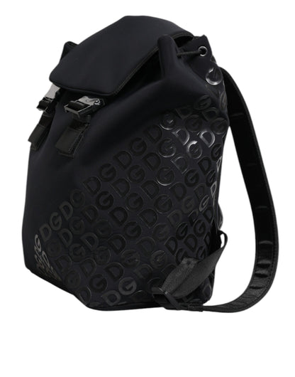 Black Neoprene Nylon DG Logo School Backpack Bag