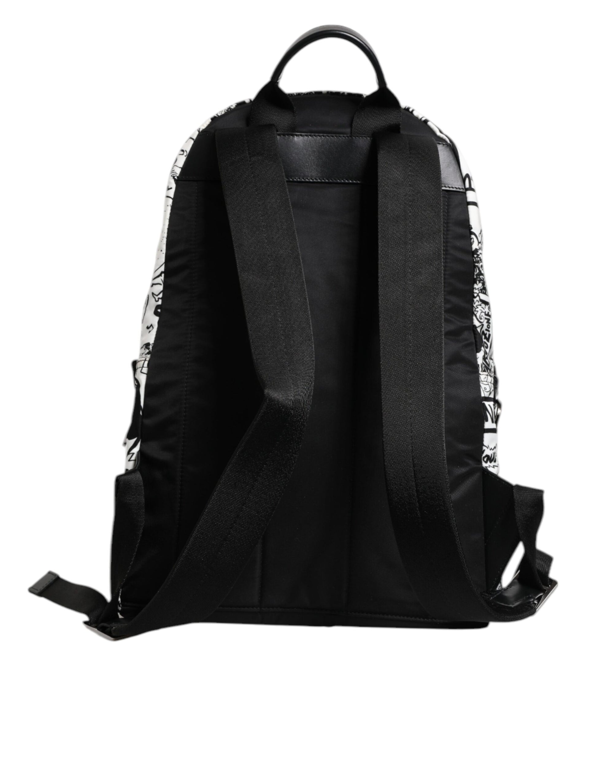 White Black Graffiti Travel School Men Backpack Bag