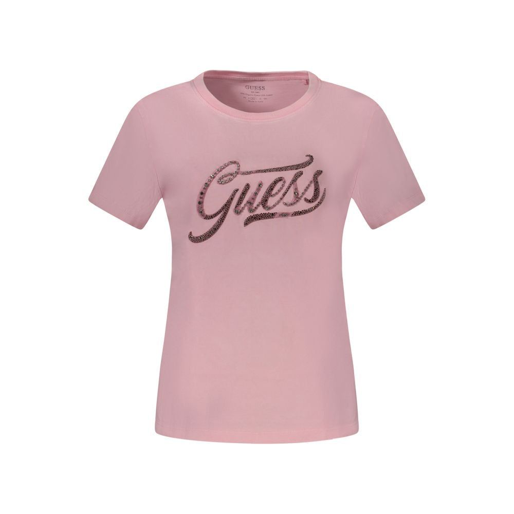 Pink Cotton Women T-Shirt