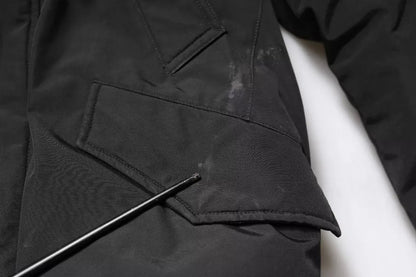 Black Hooded Long Sleeves Fur Shearling Coat Jacket