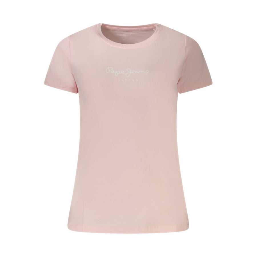 Pink Cotton Women T-Shirt