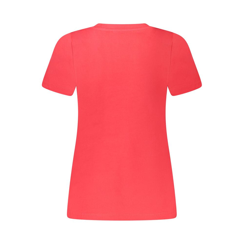 Red Cotton Women T-Shirt