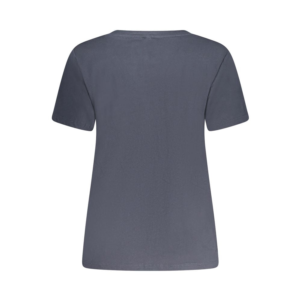 Blue Cotton Women T-Shirt