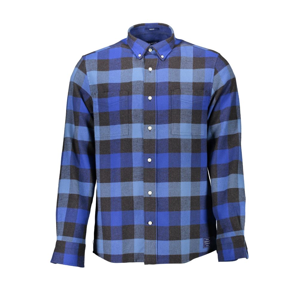 Blue Cotton Men Shirt