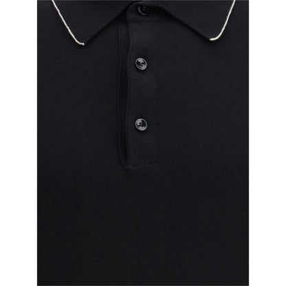 Black Cotton Polo Shirt