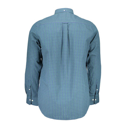 Blue Cotton Men Shirt