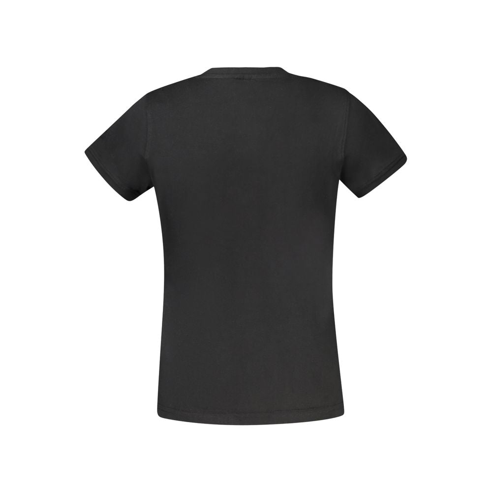 Black Cotton Women T-Shirt