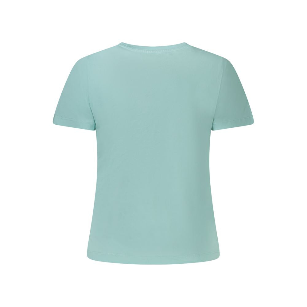 Light Blue Cotton Women T-Shirt