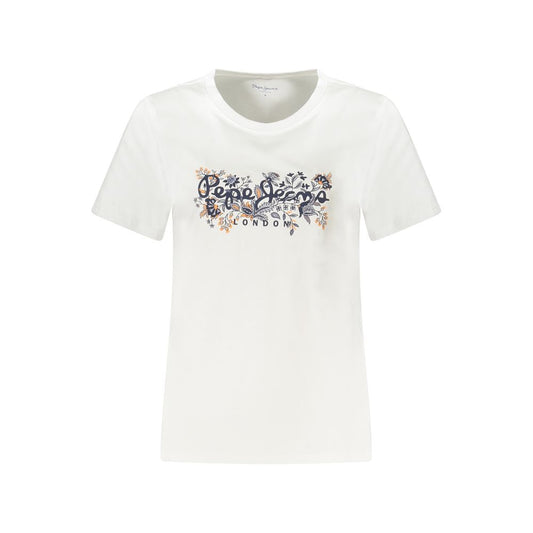 White Cotton Women T-Shirt