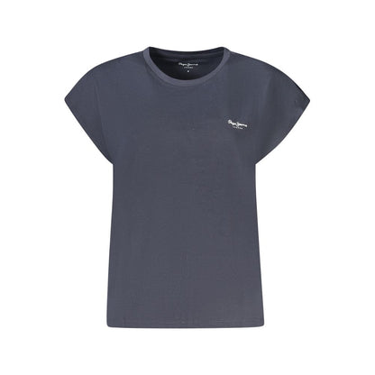 Blue Cotton Women T-Shirt