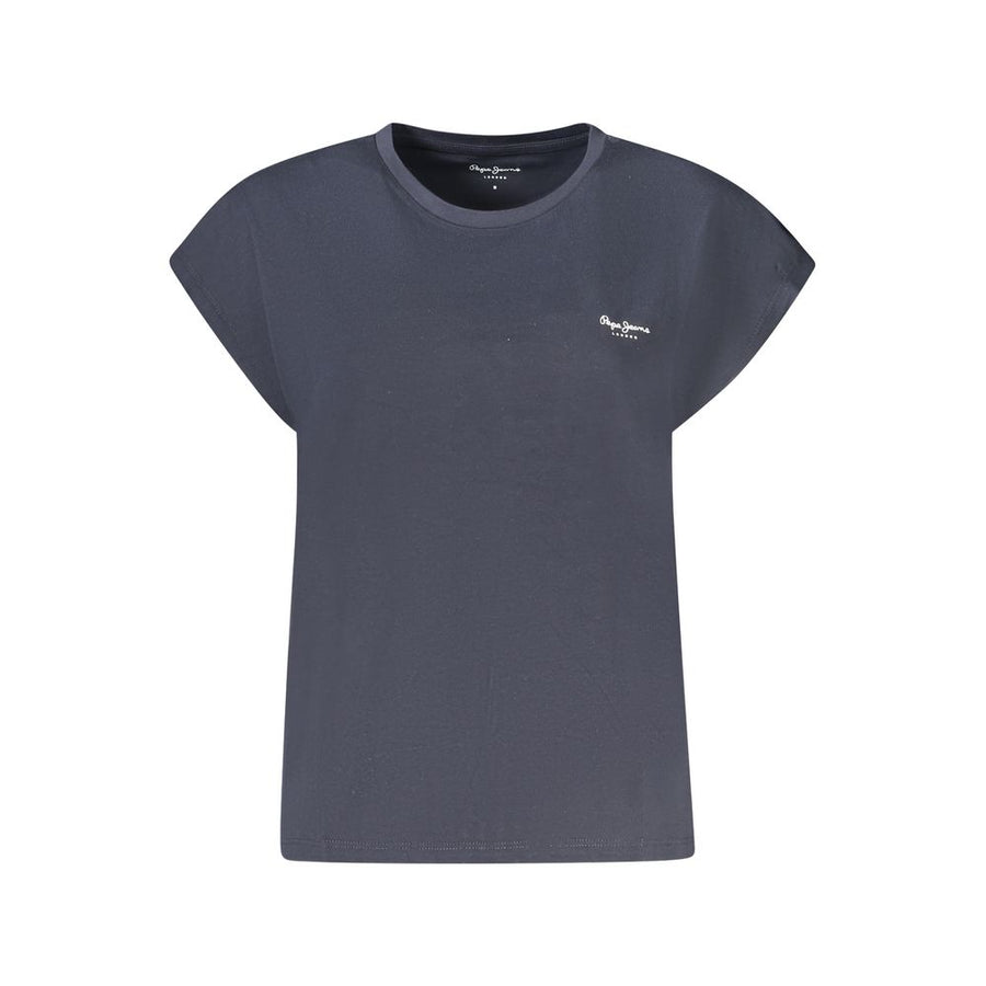 Blue Cotton Women T-Shirt