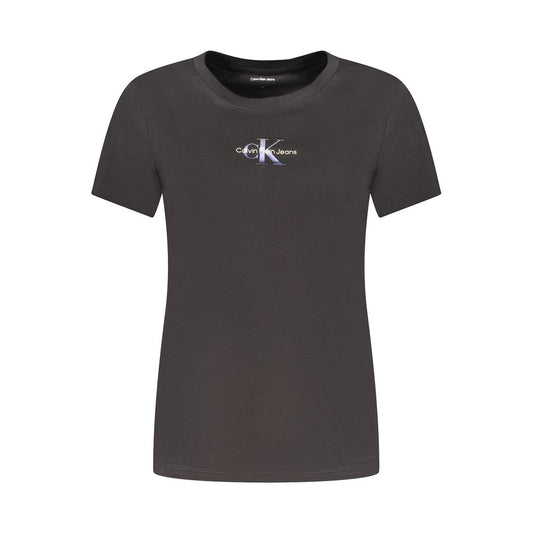 Black Cotton Women T-Shirt