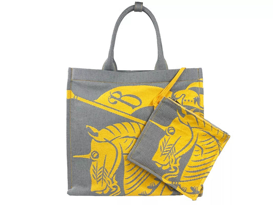 EKD Canvas Tote Bag With Coin Pouch Sunflower Gray