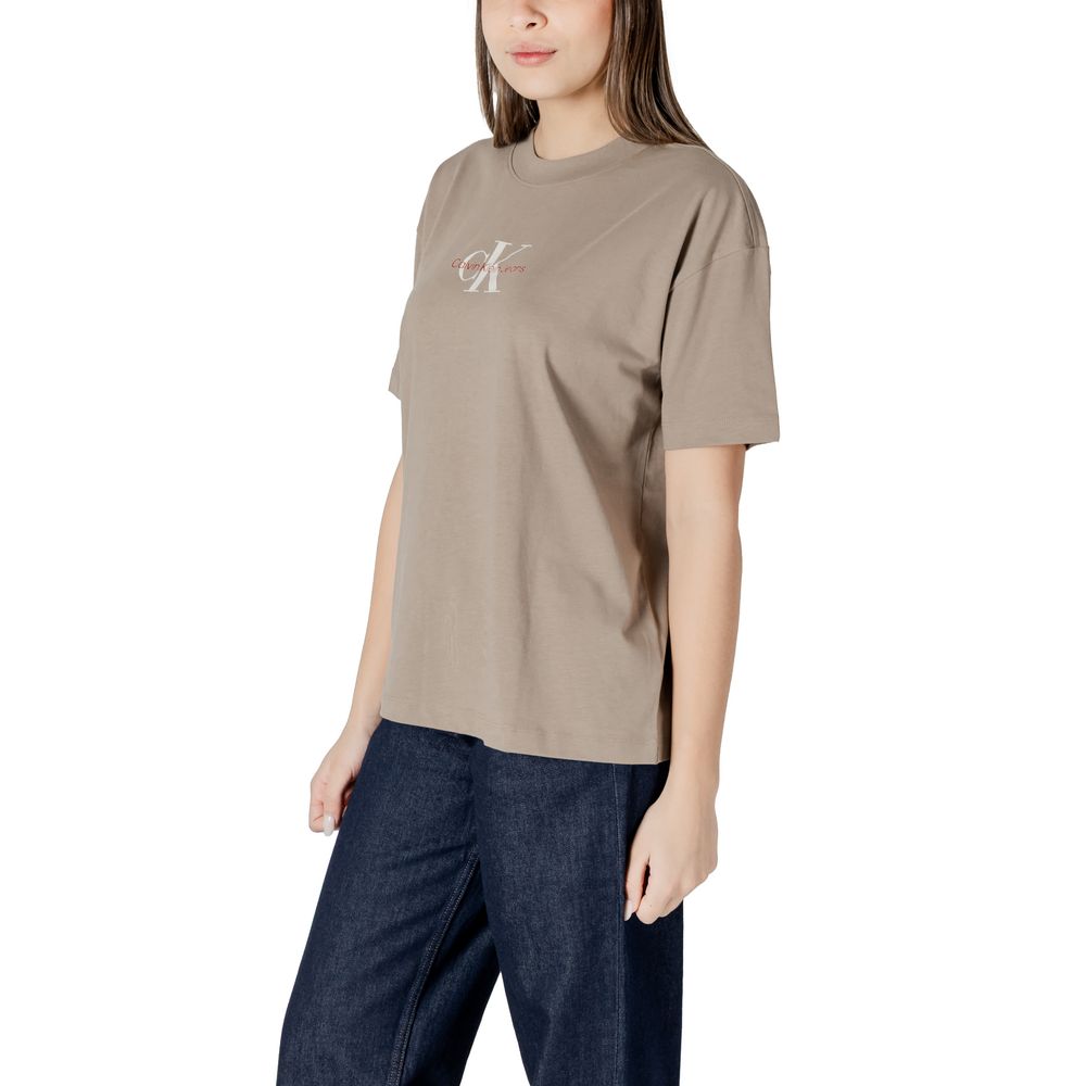 Beige Cotton Tops & T-Shirt