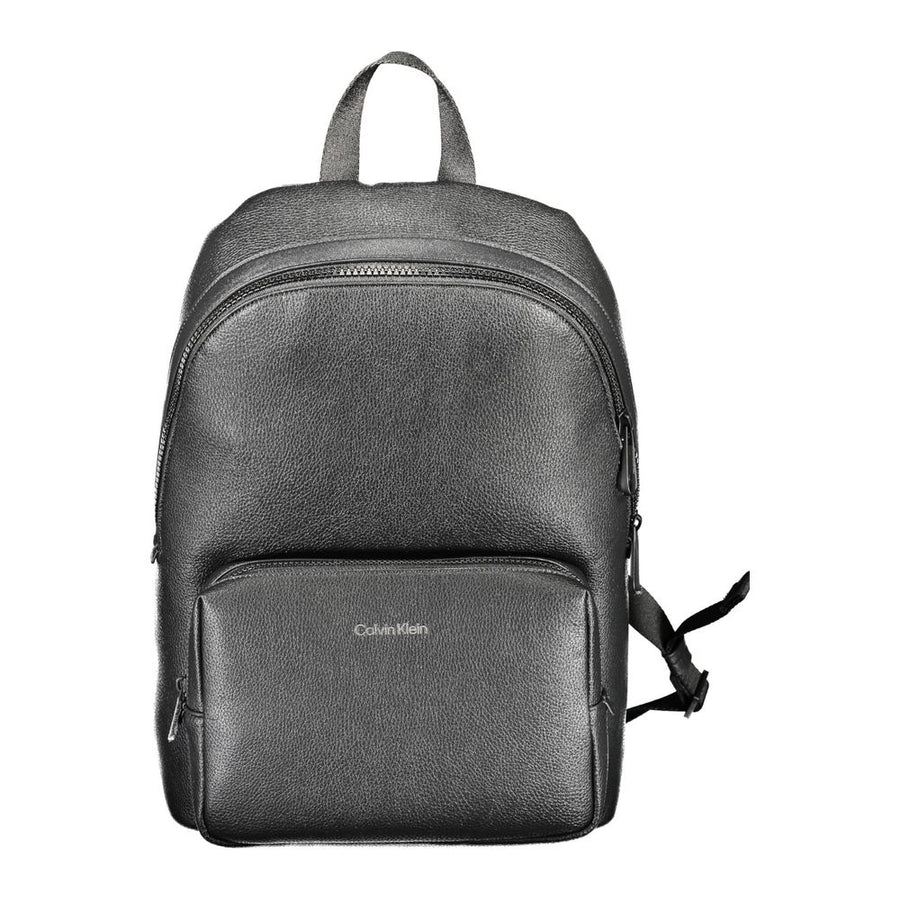 Black Polyethylene Men Backpack