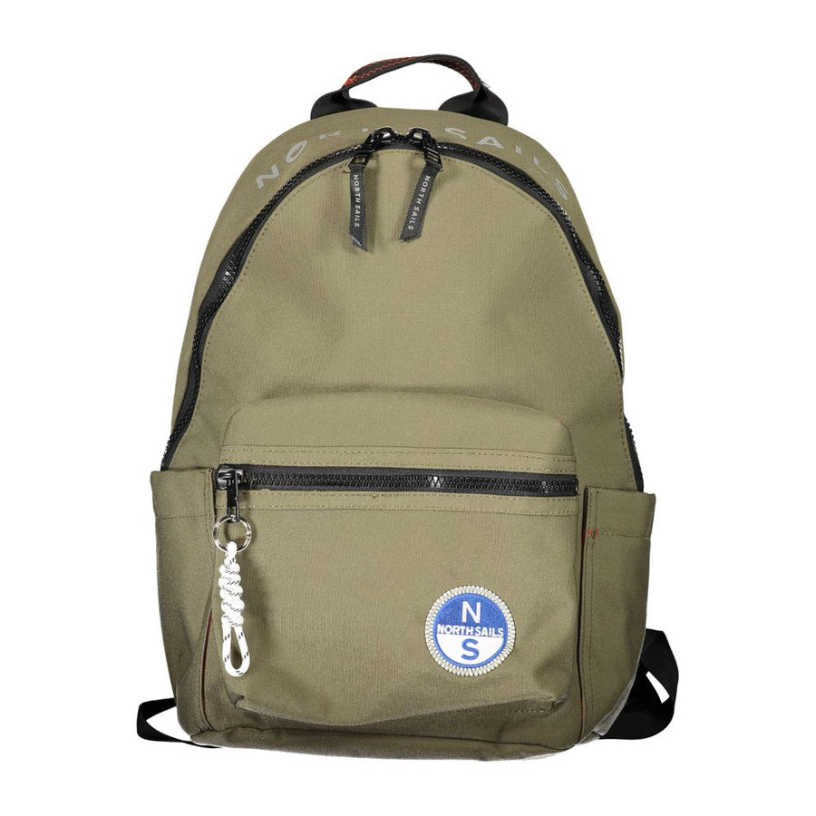 Green Polyester Men Backpack