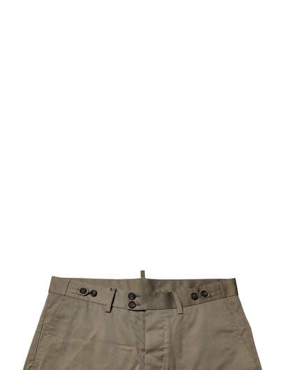 Dark Khaki Cotton Stretch Casual Chino Shorts