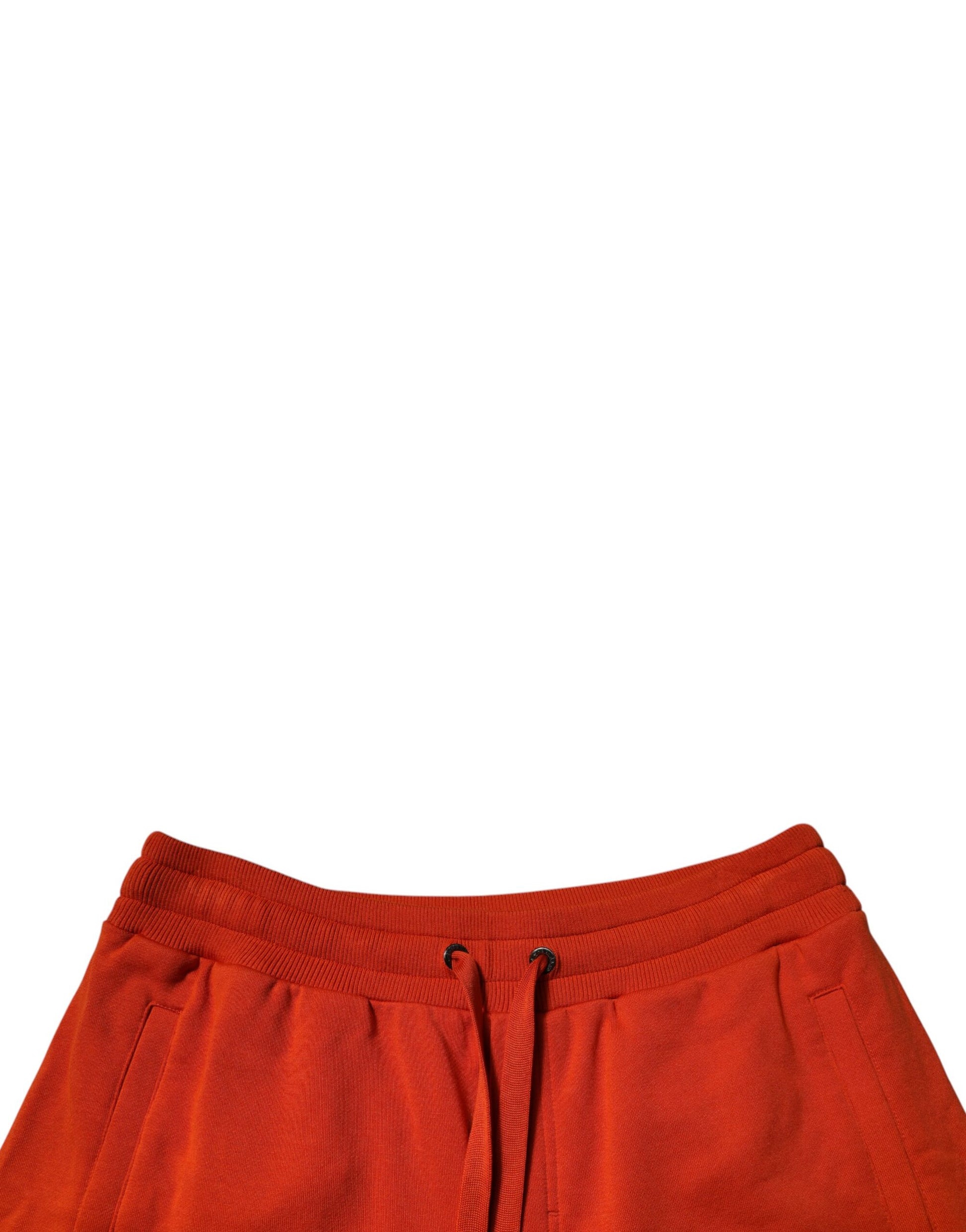 Red Cotton Blend Mid Waist Men Bermuda Shorts