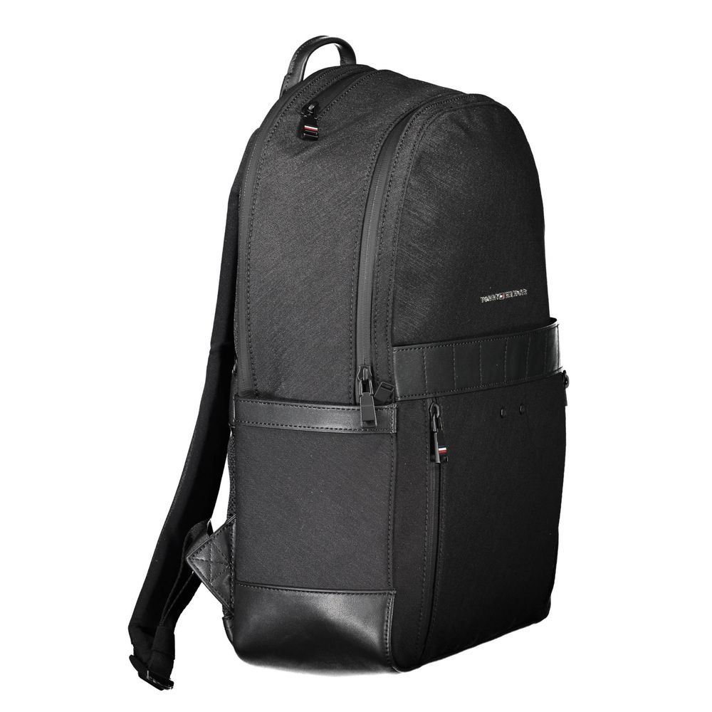 Black Nylon Men Backpack