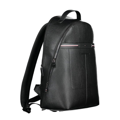 Black Polyethylene Men Backpack